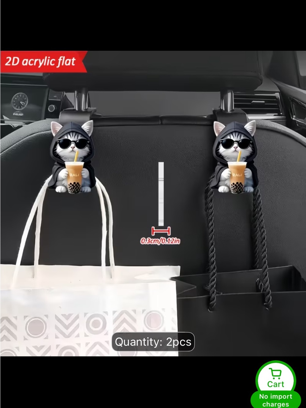 Car Headrest Hooks - Cats